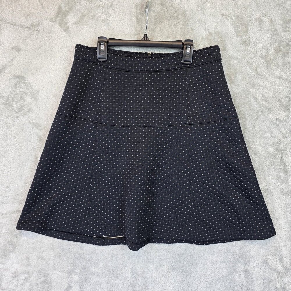 Ann Taylor Skirt Womens 6 Black White Textured A-Line Quilted Dot Work Career